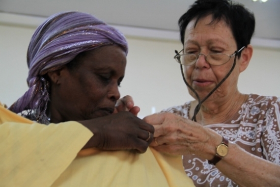 Chatter and satisfaction at the Netanya Sewing Centers